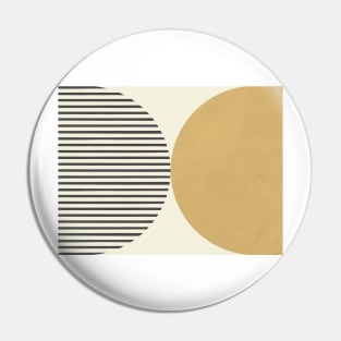 Half Circle Stripes - Gold Black Pin