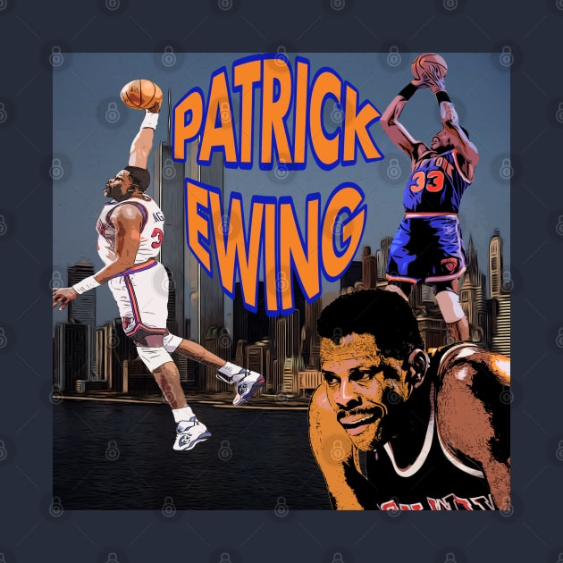 Patrick Ewing Towering Over NYC by IronLung Designs