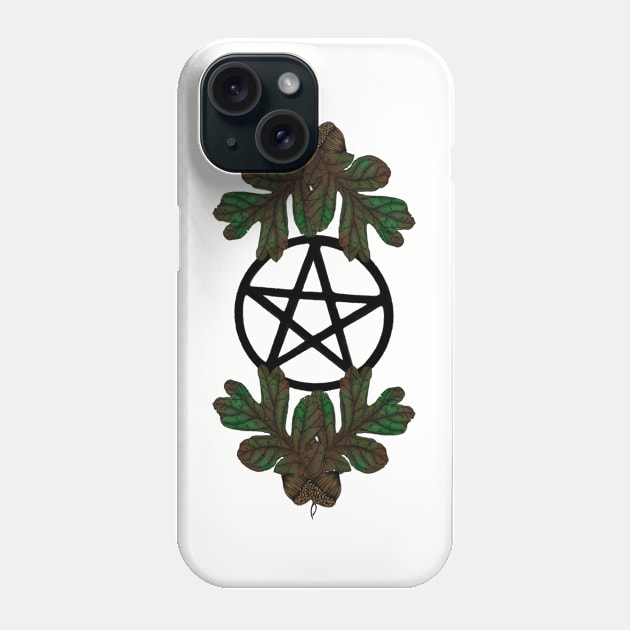 Pentagram oak acorn mushroom protection seal Phone Case by stickypixie