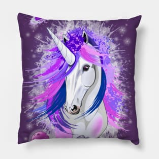 Unicorn Spirit Pink and Purple Mythical Creature Pillow