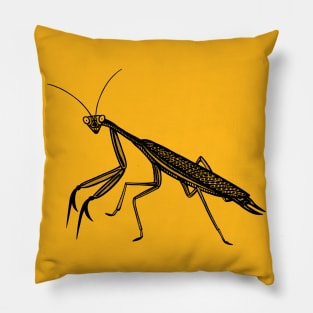 Praying Mantis - hand drawn detailed animal lovers design Pillow