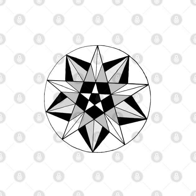 Black and White Pentacle by ArtistTanzenLilly