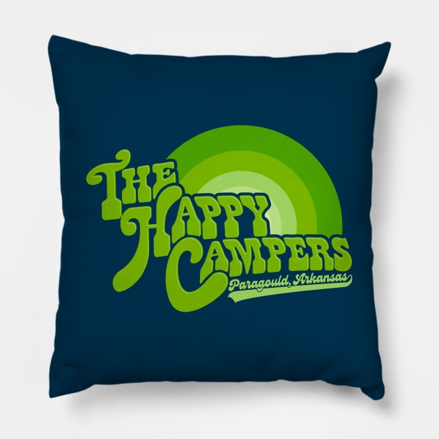 The Happy Campers - Green Rainbow Pillow by rt-shirts