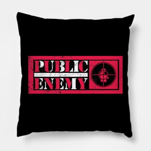 Public Enemy Distressed Pillow