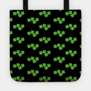 Four Leaf Clover Pattern in Black Tote