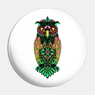 fluorescent luminicent psychodelic owl in pattern wisdom of wonders ecopop wallpaper art tribal zendoodle of flowers Pin