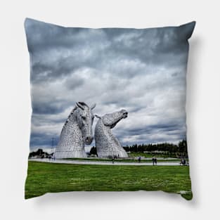 The Kelpies at The Helix, Falkirk, Scotland Pillow