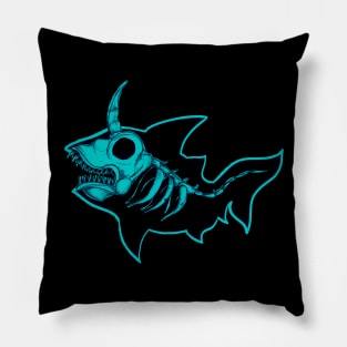 Unicorn Shark Blue Pillow