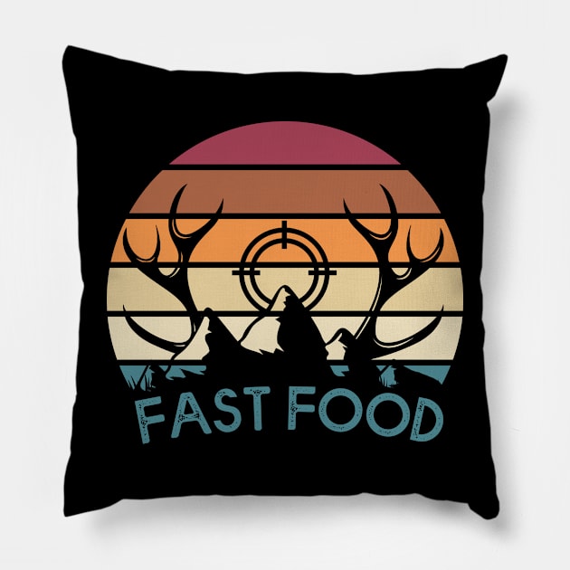 Funny Hunter Fast Food Pillow by MasliankaStepan