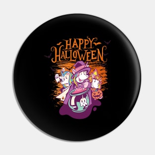 Halloween Happy Halloween Funny Unicorn Costume Pin