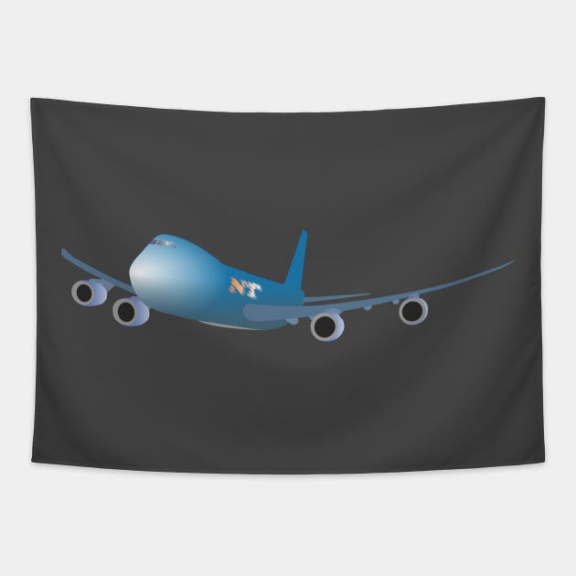 Blue Vector Plane Tapestry by NorseTech