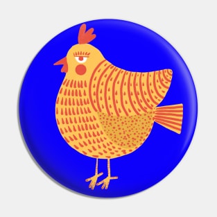 The easter yellow chicken with red decorations, version 1 Pin