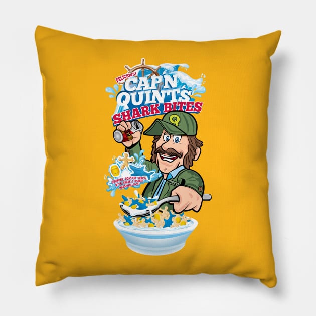 Captain Quint's Shark Bites Pillow by SaltyCult