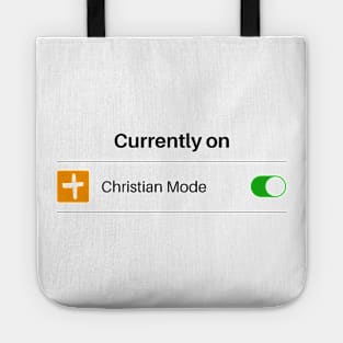 Christian Mode On Graphic Cell Phone Design Tote