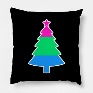 Christmas Tree LGBT Flag Polysexual Pillow