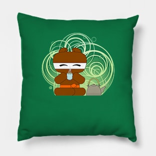 Bear-Ninja Tea Time Pillow