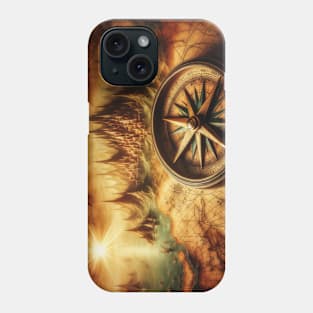 Old World Map and Compass Phone Case