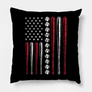 American Flag Baseball Team Boys Girls Pillow