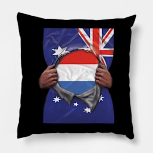 Netherlands Flag Australian Flag Ripped - Gift for Dutch From Netherlands Pillow