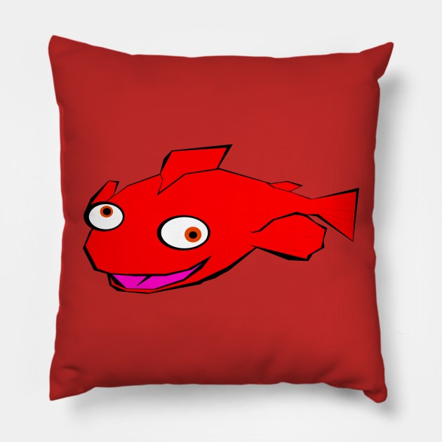 Red fish Pillow by DrTigrou