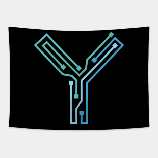 Alphabet Y Circuit Typography Design Tapestry