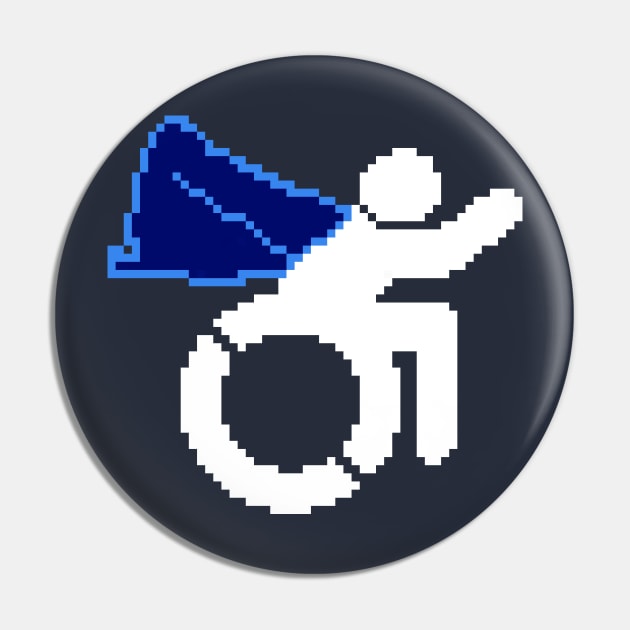 8 Bit Super Accessibility Man Pin by RollingMort91