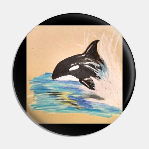 Killer whale Pin by Rawcanvas