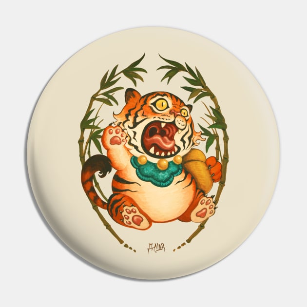 Lucky Tiger Pin by biggsstudio