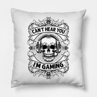 Can't Hear You I'm Gaming Funny Vintage Retro Gamer Gift Headset Pillow