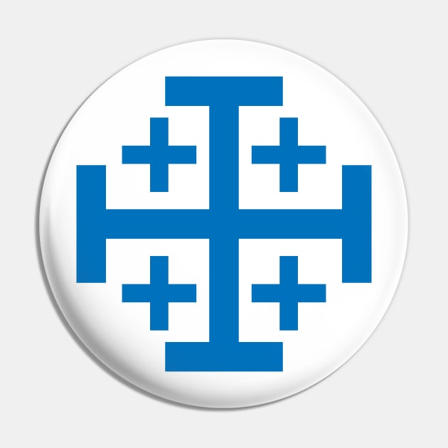 Jerusalem Cross (blue) Pin by PabloDeChenez