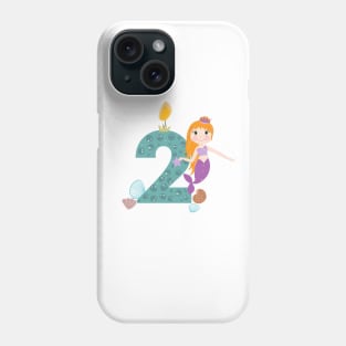 Mermaid second birthday Phone Case