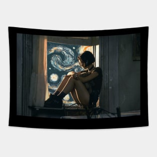 leon the professional starrynight Tapestry