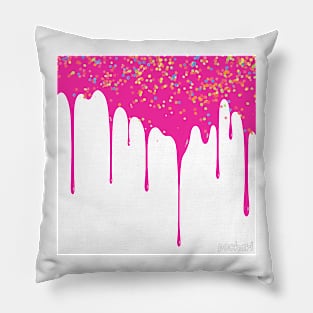 Strawberry Drip Icing with Sprinkles Pillow