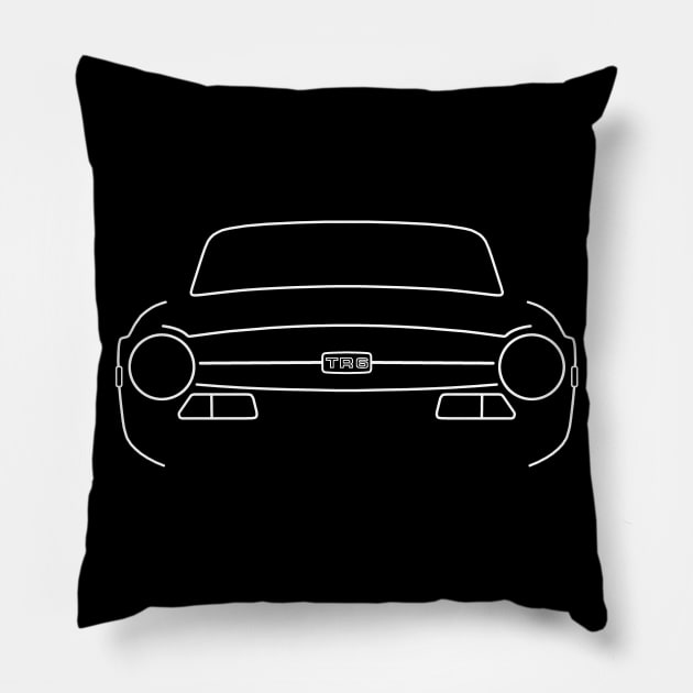 Triumph TR6 outline graphic (white) Pillow by soitwouldseem