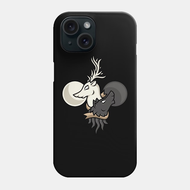 The Spirit of Deer and Wolf Phone Case by San Febrian