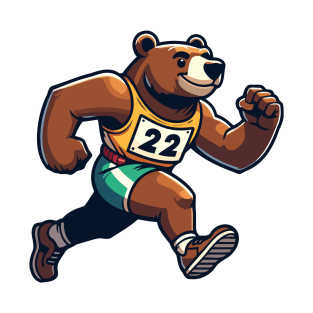 Race Day Ready: Sprinting Bear in Athletic Gear! T-Shirt