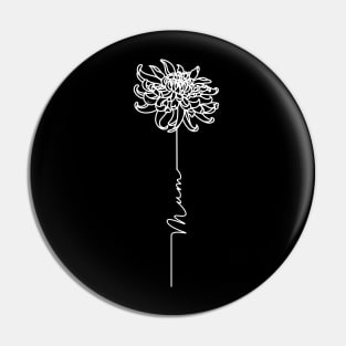 Mothers Day Chrysanthemum Flower - Mum - Commonwealth Spelling Pin