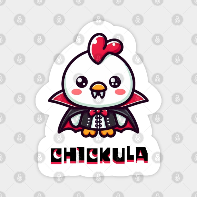 CHICKULA - Chicken and Dracula Humor Magnet by DaysMoon