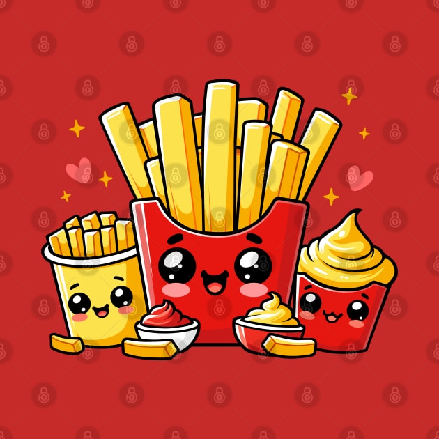 Cute French Fries with Ketchup and Mayonnaise by Arief Uchiha