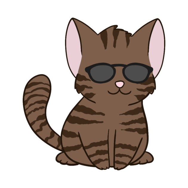 Brown Tabby Cat wearing Sunglasses by BiscuitSnack