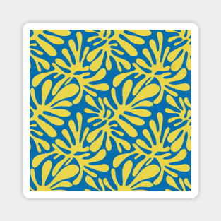 Yellow and blue abstract shape pattern Magnet