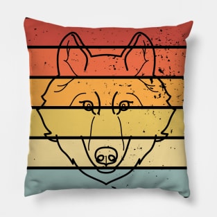 retro wolf Pillow