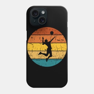 Travel back in time with beach volleyball - Retro Sunsets shirt featuring a player! Phone Case