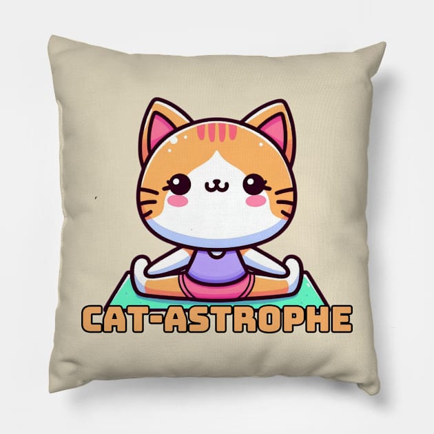 Feline Yoga instructor Pillow by Japanese Fever