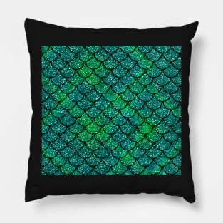 Sparkly Mermaid Scales Faux glitter Pillow