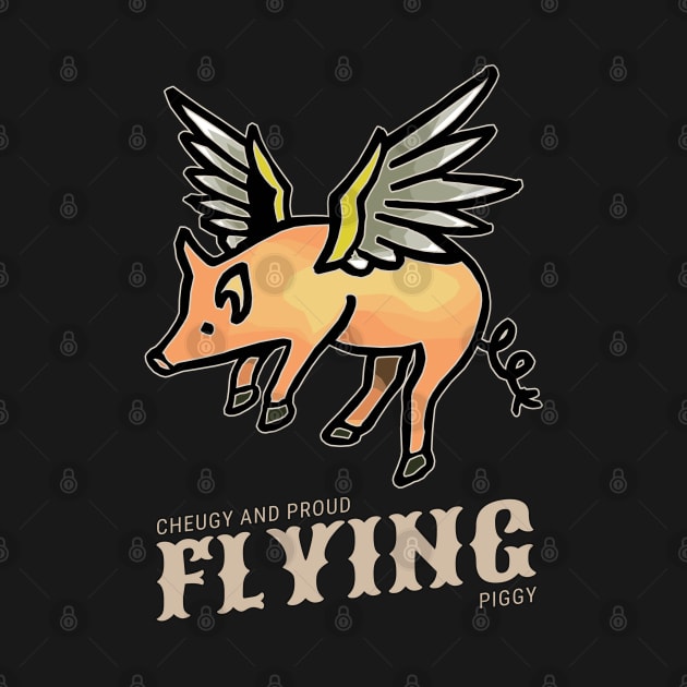 Vintage Pig Tattoo Pig Fly by KewaleeTee