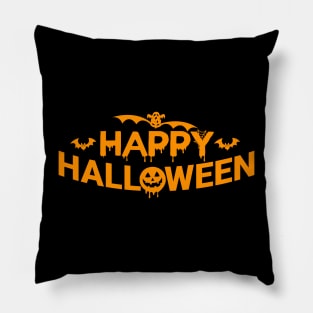 Happy Halloween Text Pillow