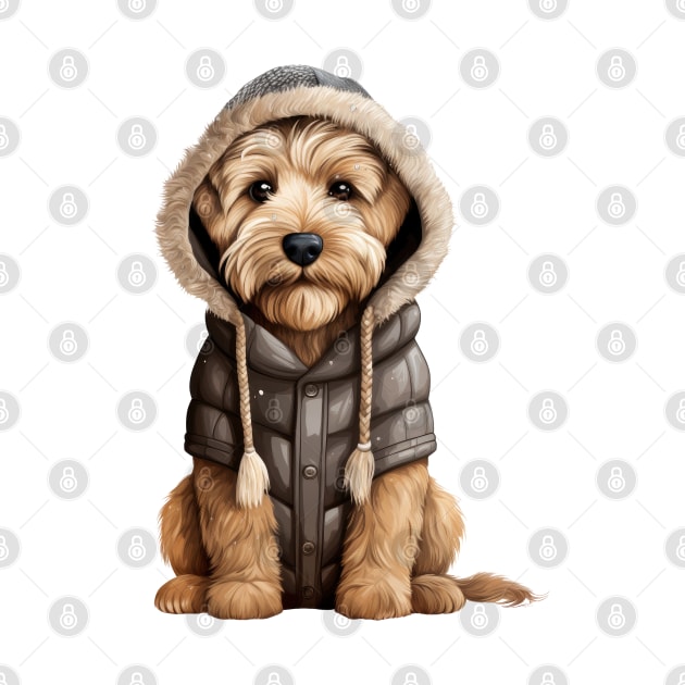 Winter Soft Coated Wheaten Terrier Dog by Chromatic Fusion Studio