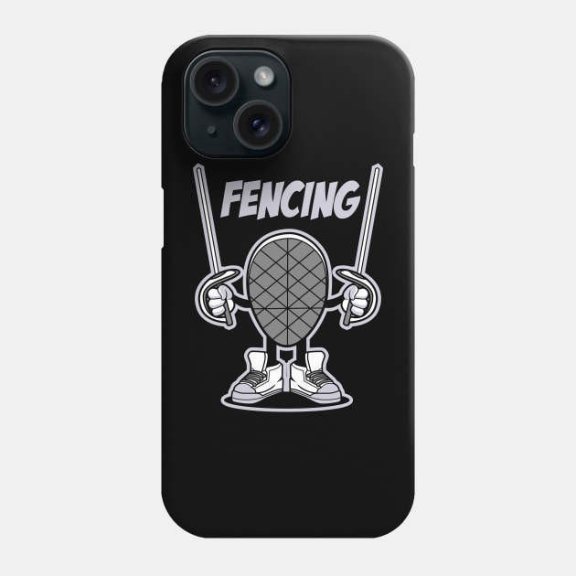 FENCING CARTOON Phone Case by beanbeardy