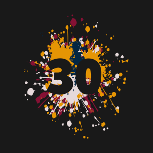 Number 30th Color Splash T-Shirt